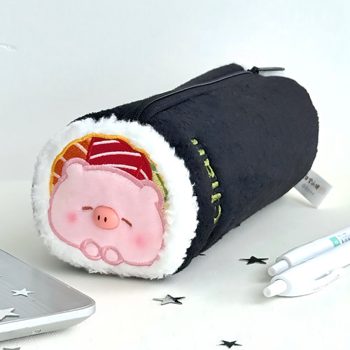 甜宝小猪吧唧包徽章收纳官方正版周边耳机收纳包挂件毛绒痛包 - 图3