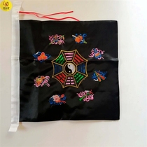 Gossip Flag Flag Black Double-sided Embroidered Gossip Banner square Flag Folk Culture Embroidered decorative embroidery Supplies