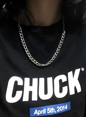 CRIVLA简约基础款古巴项链男女ins潮情侣嘻哈设计感hiphop锁骨链