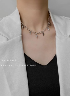几何钛钢项链ins轻奢设计感链子