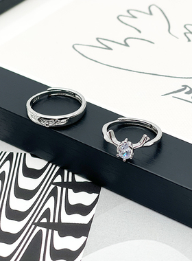 一鹿有你戒指男女情侣森系小清新