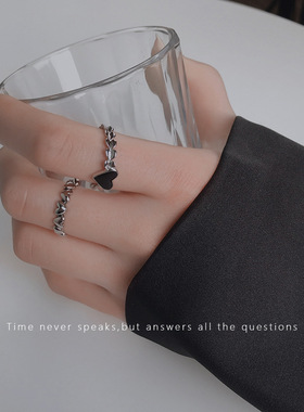 crivla韩国食指开口小众设计戒指