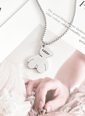 小熊项链男女2023年新款高级感