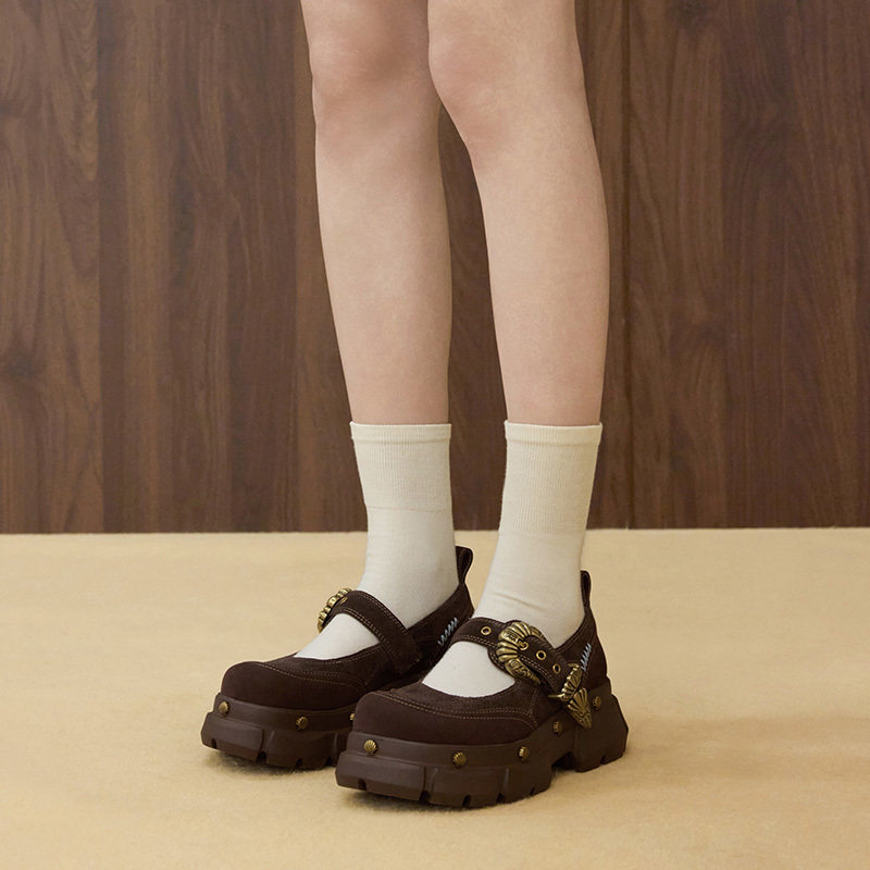 SUGARSU酥履 秋季游牧复古时装搭扣休闲厚底增高玛丽珍鞋女,淘宝优惠券,粉丝福利购,淘宝优惠卷