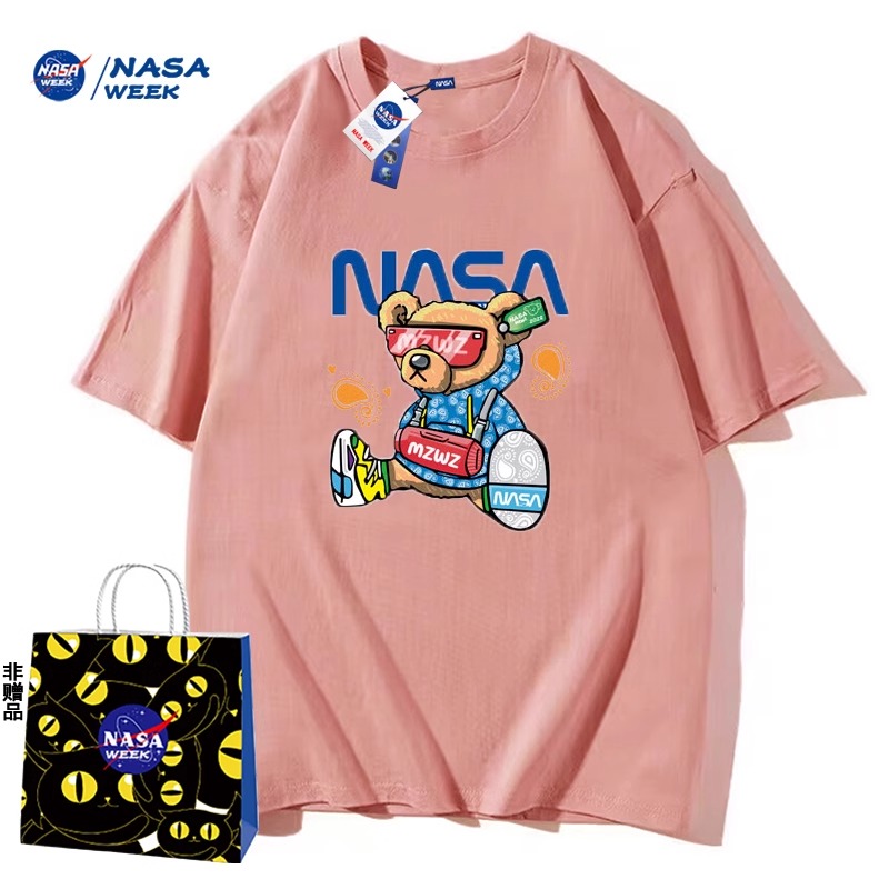 NASA GAME官网联名直播新品2024纯棉短袖t恤男女潮牌上衣情侣装饭