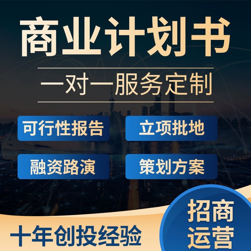 商业计划书撰写代做可行性研究报告项目立项创业融资方案策划PPT - 图0