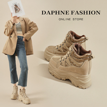 Daphne Daphne inside heightening 9CM ~ retro High Shoes Women Fall Thick bottom small crowd breathable casual shoes