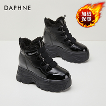 Daphne Daphne inside heightening 9CM ~ high help old daddy shoes women autumn winter new gush big cotton shoes thick bottom