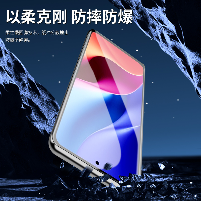 适用红米k40钢化水凝膜全包边抗蓝光保护redmik40pro/+手机膜磨砂防指纹k40s全屏覆盖游戏增强版前后一体小米-图1