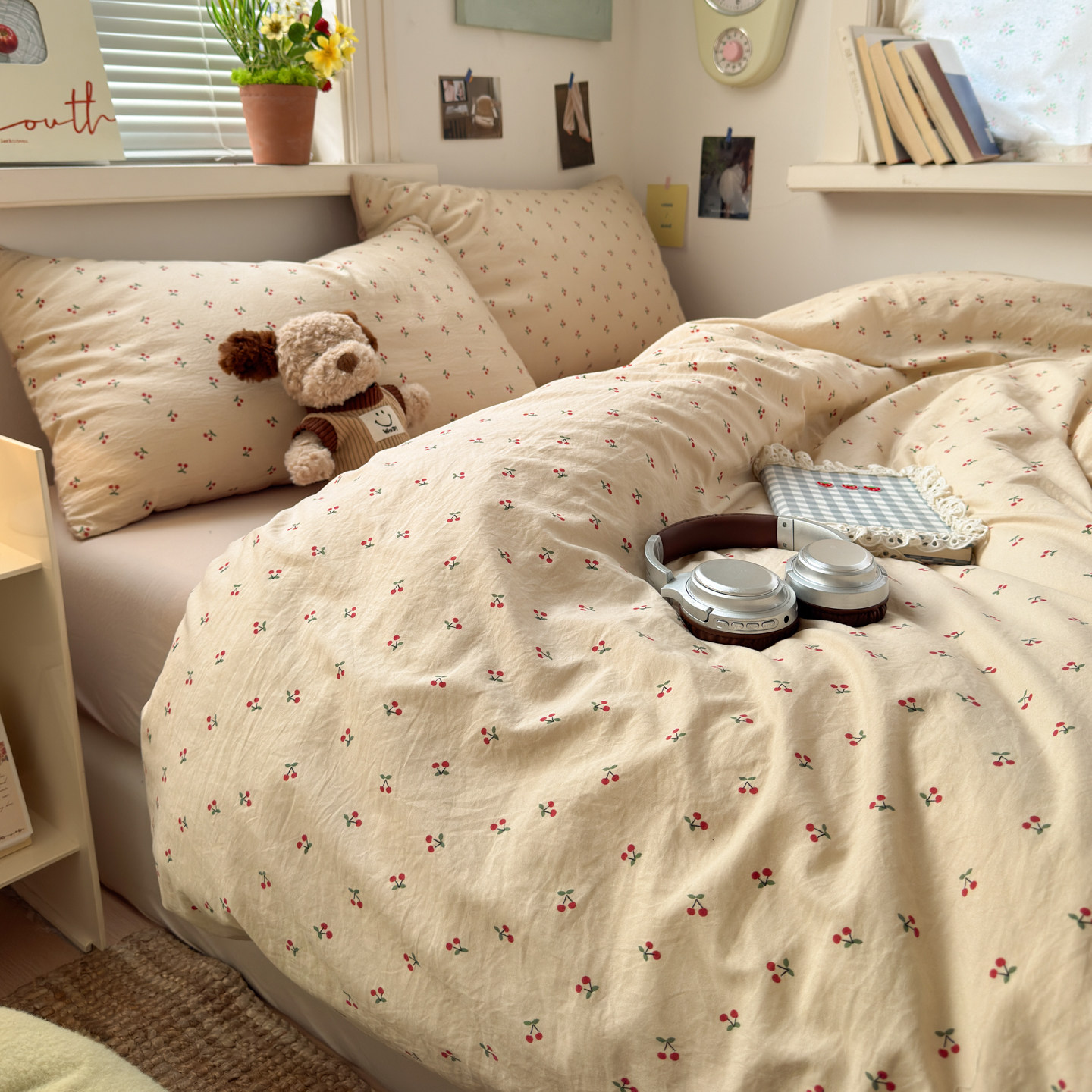 A类四件套全棉被套床单加厚纯棉被罩床笠床上用品学生宿舍三件套4