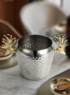 不锈钢果盘桌面收纳盘冰桶装饰盘