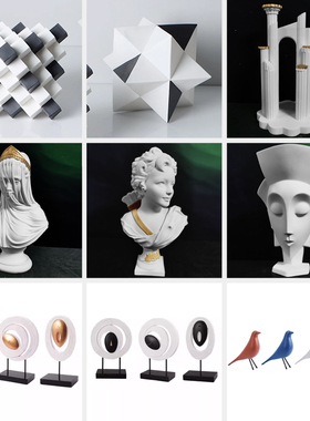 动物卡通人物雕塑人脸花瓶书档