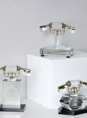 复古风格客厅水晶仿真座机摆件