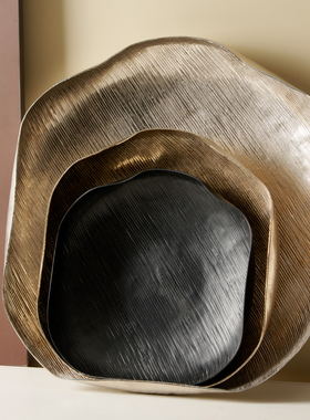 不规则金属托盘摆件桌面收纳盘