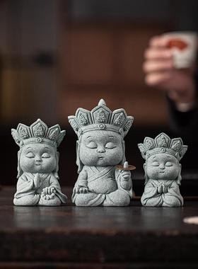 新中式宝宝佛一定赚礼物茶宠茶玩摆件文创无语佛像客厅桌面装饰品