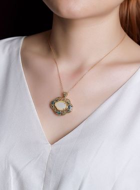 复古典珐琅彩配饰品镀金宫廷吊坠