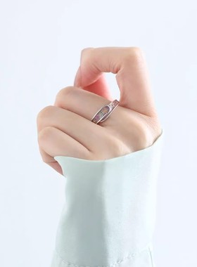 925银复古新中式紫气东来繁花戒指环开口调节民族风女小众高级感