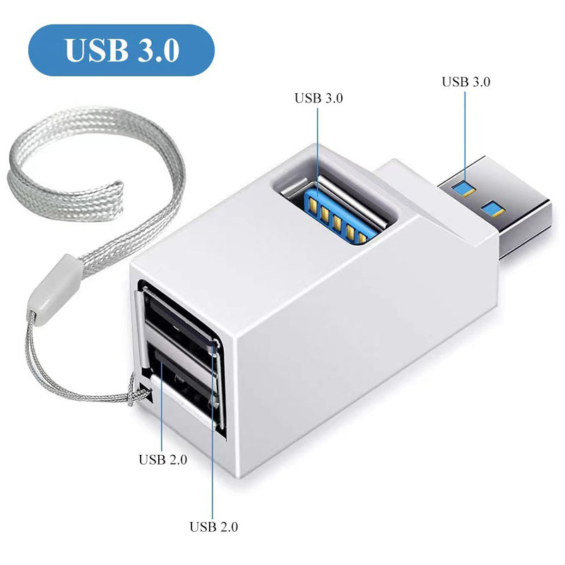 USB3.0/2.0集线器HUB3口直插式分线器type c扩展器电脑迷你便携式扩展坞鼠标键盘u盘读卡器硬盘转换器头 - 图1