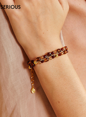 MONSECRET 2026春季新款棕榈辉光双排手链精致高档串珠饰品新年款