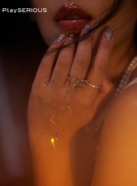 MFOW水钻不对称蝴蝶双圈戒指开口