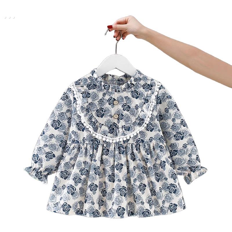 Children's smock for outerwear, fashionable autumn and winter style, baby girl's long-sleeved waterproof and anti-dirty baby apron for eating, bib for wearing backwards