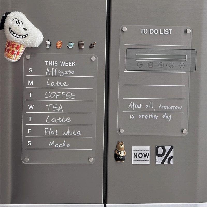 冰箱贴展示板磁贴留言板透明亚克力入户铁门磁吸周计画表备忘可擦 - 图3