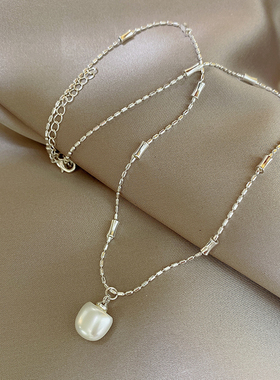 z9饰品不规则巴洛克珍珠吊坠项链