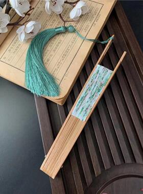 中国风绿色茉莉花蒲扇360度折叠