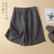 ໂສ້ງຂາສັ້ນ ໂສ້ງຂາສັ້ນ A-line linen ແອວສູງຂອງແມ່ຍິງ