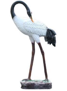 户外花园装饰仿真仙鹤玻璃钢庭院摆设水池造景丹顶鹤雕塑小品摆件