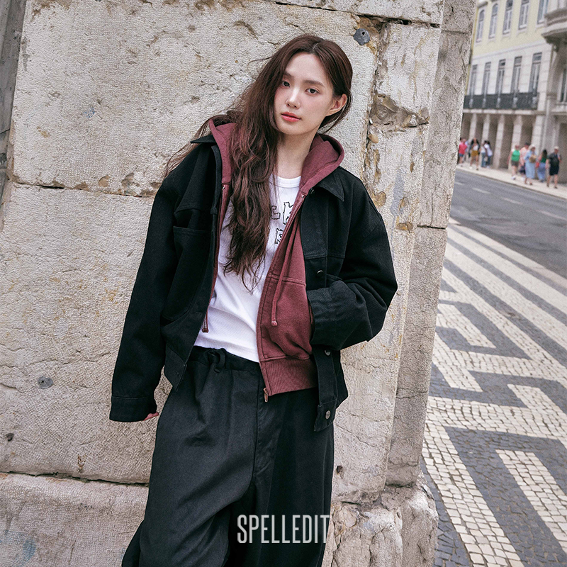 SPELLEDIT2025年秋季新品经典工装外套时尚休闲百搭宽松棉上衣女 - 图0