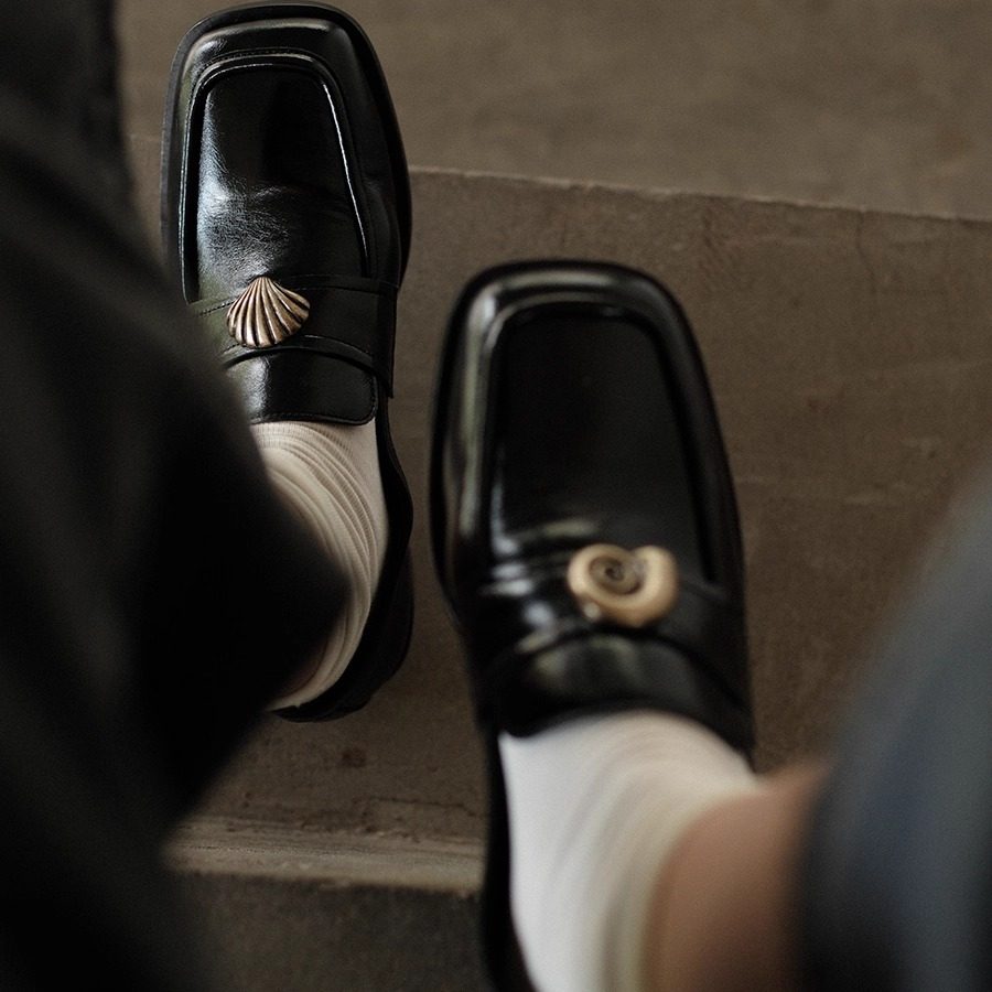 敦绿岛·贝壳乐福鞋｜粗跟小个子乐福鞋单鞋四季皮鞋,淘宝优惠券,粉丝福利购,淘宝优惠卷