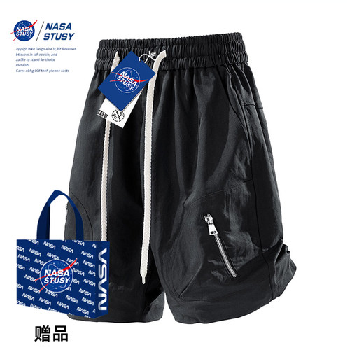 NASA STUSY美式高街2026新款夏装男款休闲五分裤子薄款宽松短裤 - 图1