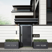 Aluminum Alloy Patio Gate Minimalist Modern Villa Aluminum Art Gate Countryside Yard Fence Small Door Garden Single Open Door