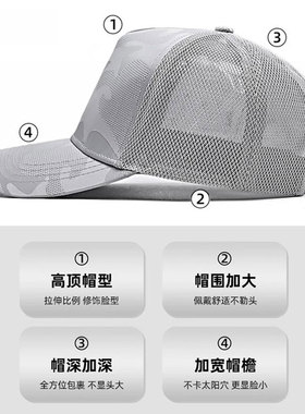 不褪色夏天网眼高顶棒球帽有大码