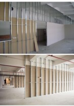 Chengdu Plasterboard Suspended Ceiling Mall N Decoration Office Soundproof Paper Plasterboard Partition Wall Mineral Wool Board Light Steel Dragon