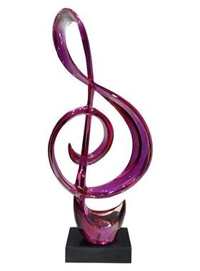 现代轻奢透明音符摆件酒吧音乐厅树脂乐器雕塑客厅玄关装饰工艺品