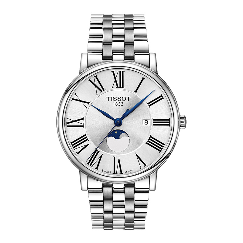 【自营】Tissot天梭卡森臻我系列男士石英表时尚月相男表