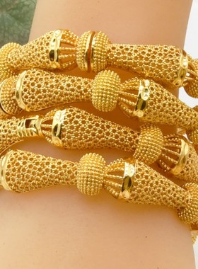 24K gold plated bracelet Dubai bride Gold Bracelet 沙金手镯