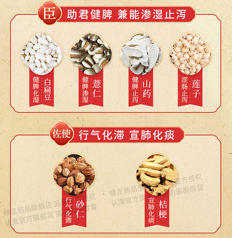 4盒修正参苓白术散丸健脾祛湿气重调理脾胃虚排毒排体内湿寒