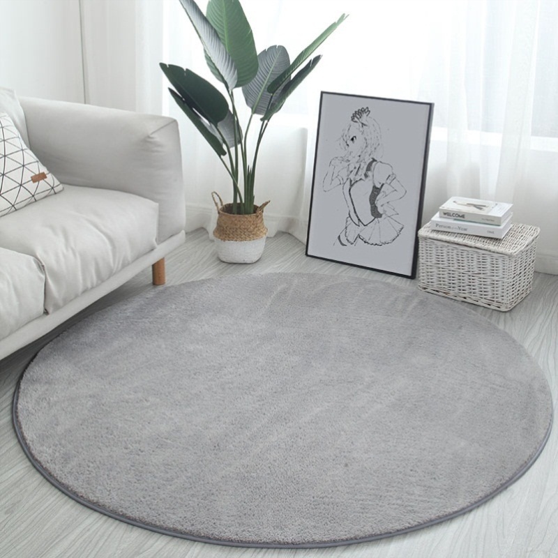 Round carpet bedroom bedside cushion blanket table floor mat - 图0