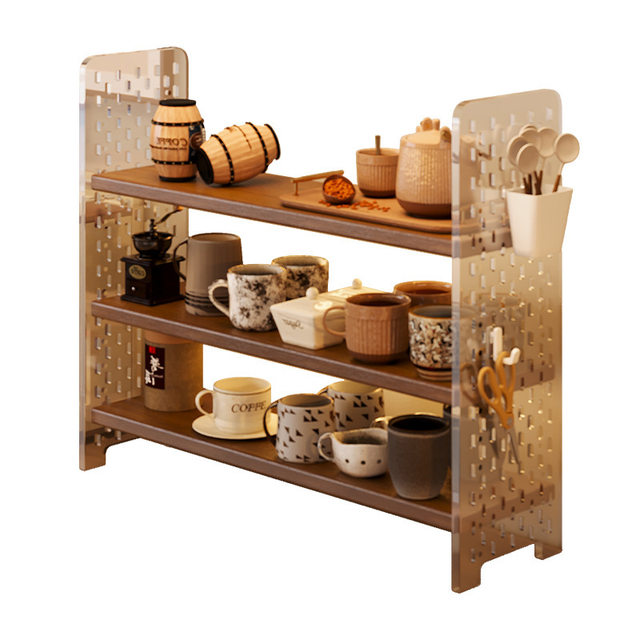 Japanese quality acrylic cup shelf storage rack multi-layer water cup tea set storage rack tea cup medieval display