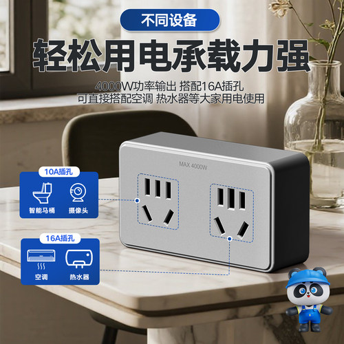 空调专用插座转换器一转二16a转10a转换头热水器16安扩展插排插板 - 图1