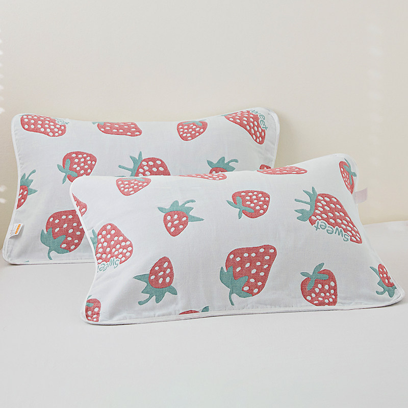 洁丽雅家用全棉六层纱布一对装枕巾 洁丽雅温州枕巾