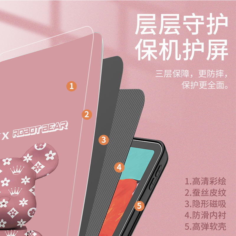 华为matepadPro平板保护套12.6英寸适用荣耀V7Pro11防摔matepad11硅胶10.8软壳10.4畅享10.1XVM6女8.4皮Air-图2