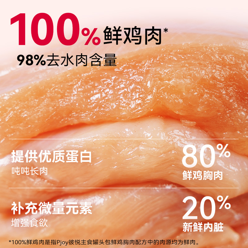 【新人专享】Pjoy彼悦主食罐湿粮猫饭补水猫罐头猫粮65g*3条-图0