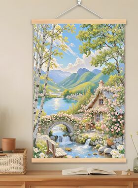 唯美花海大自然风挂画家居客厅卧室简约高清风景装饰画绿色治愈系