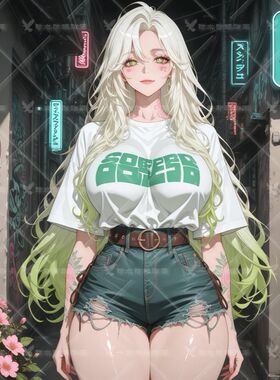 二次元赛博朋克少女高清墙贴画卧室宿舍ins潮流装饰自粘贴纸画