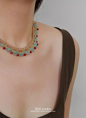 唐宋美学！新中式国风复古choker颈链项链女款2025新款蕾丝锁骨链