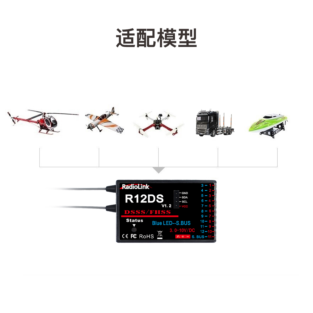 乐迪接收机R6DSM/R9DS/R6DS/R12DSM R8FM R8EF遥控器回传模块包邮 - 图0